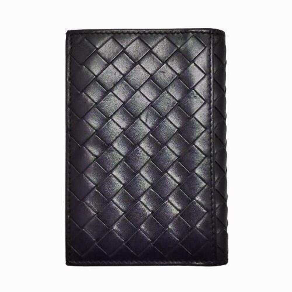 BOTTEGA VENETA Intrecciato Card Case Wallet Business Leather Black